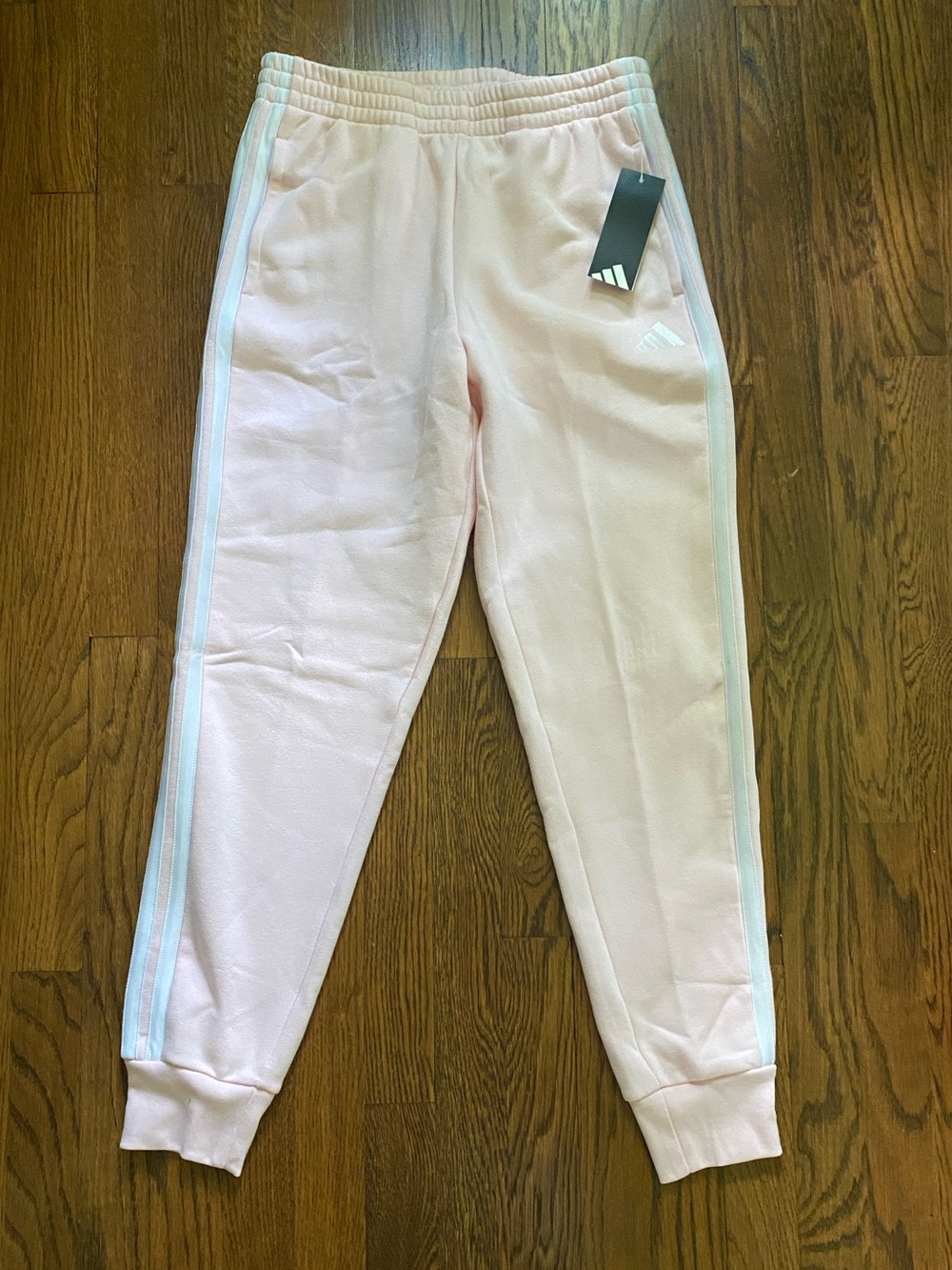 Adidas Big Girls Pink Fleece Cuffed Jogger Sweatpants Size XL 16 Pants
